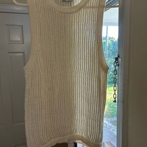 Zara Sleeveless Cream Knit Sweater